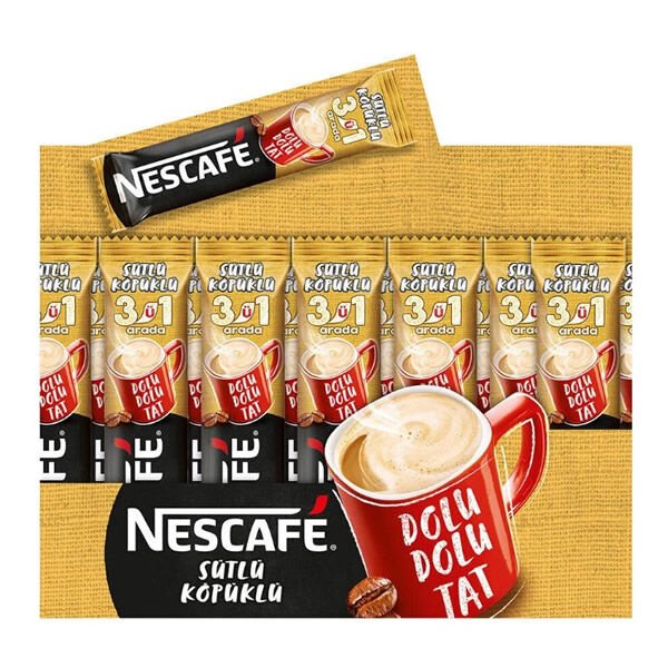 NESTLE NESCAFE 3 Ü 1 ARADA SÜTLÜ KÖPÜKLÜ 72 Lİ 17,4 GR HAZIR KAHVE