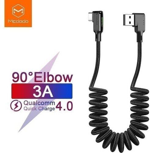 Mcdodo CA-7300 90° Ledli Örgülü Data - Şarj Kablosu