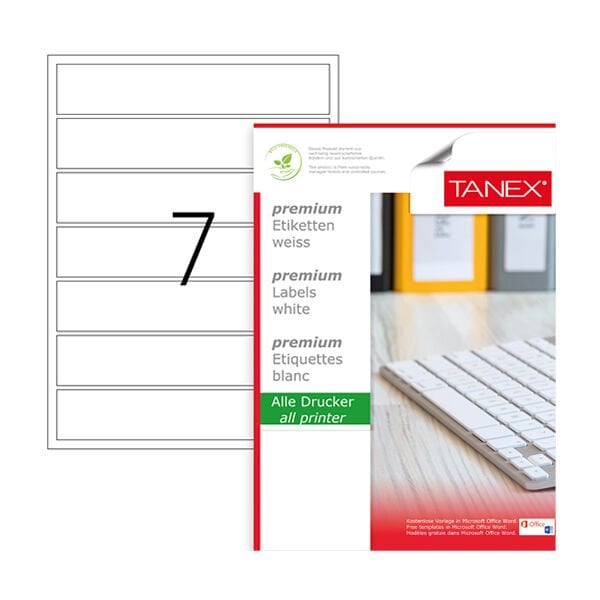 Tanex TW-2007 200X37mm 100 lü Lazer Etiket