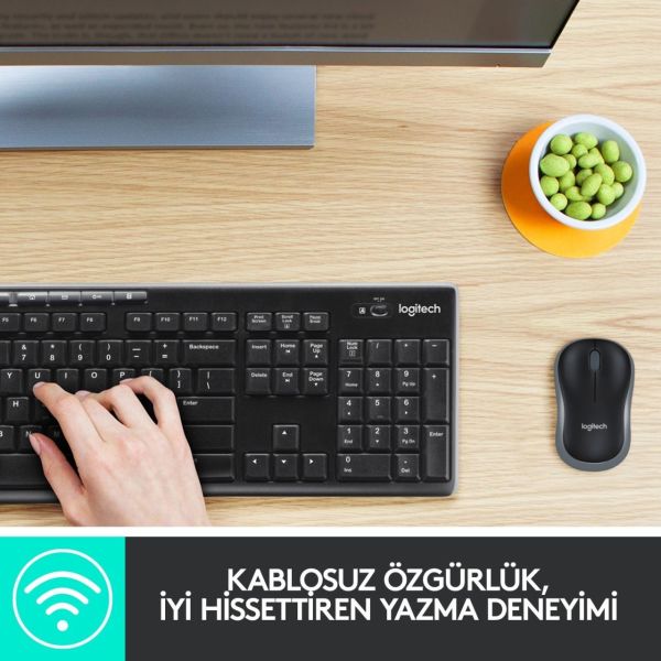 Logitech 920-004525 MK270 Siyah Q Kablosuz Klavye Mouse Set