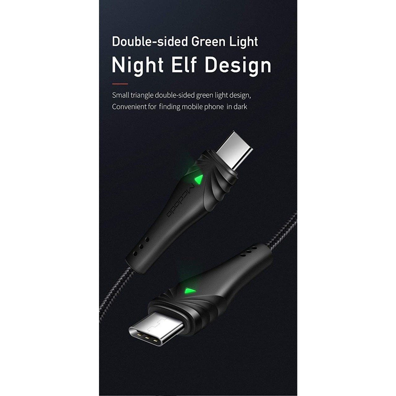 MCDODO CA-6660 2 Lİ TYPE-C PD QC4.0 LEDLİ ÖRGÜLÜ ŞARJ KABLOSU