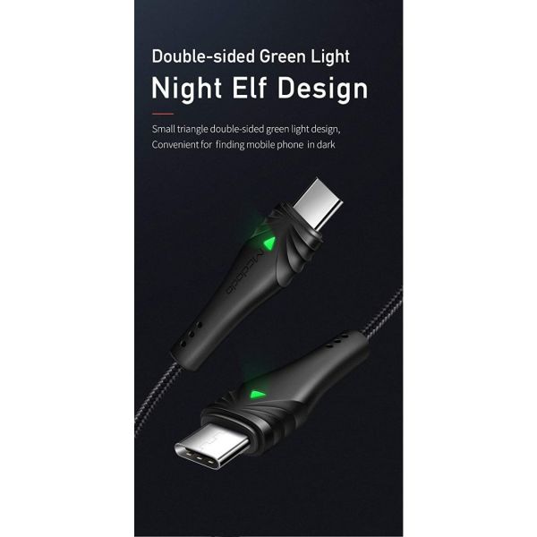 Mcdodo CA-6660 2 li Type-C PD Qc4.0 Ledli Örgülü Şarj Kablosu