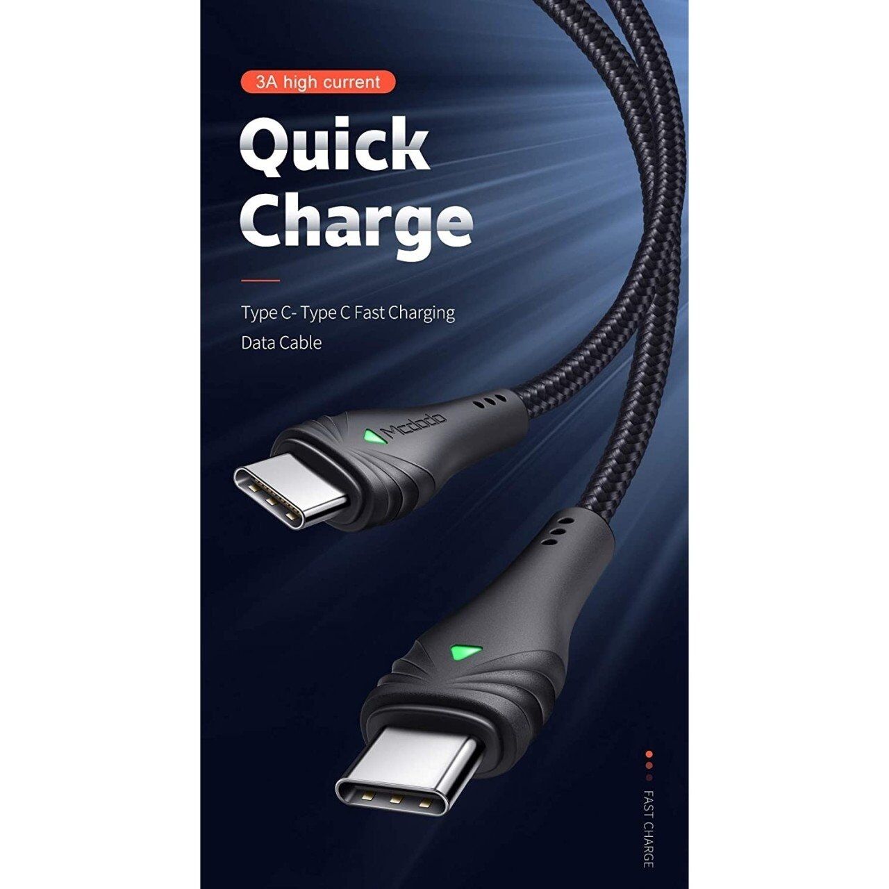 Mcdodo CA-6660 2 li Type-C PD Qc4.0 Ledli Örgülü Şarj Kablosu