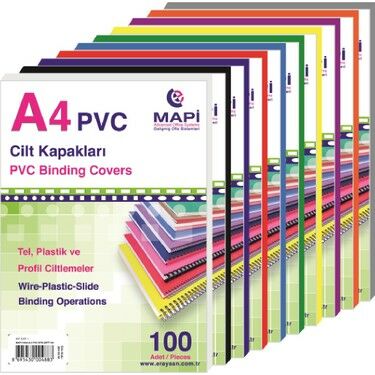 Mapi A4 160 mic 100 lü Mavi Pvc Opak Cilt Kapağı