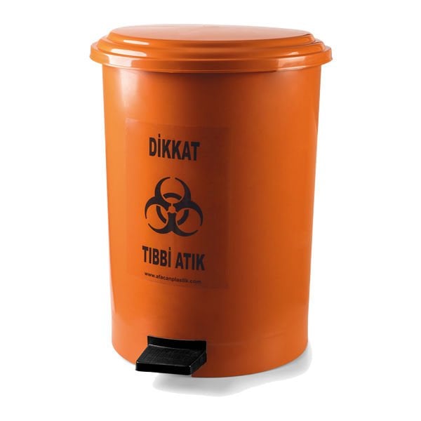 Afacan 40 Lt Turuncu Tıbbi Atık Kovası