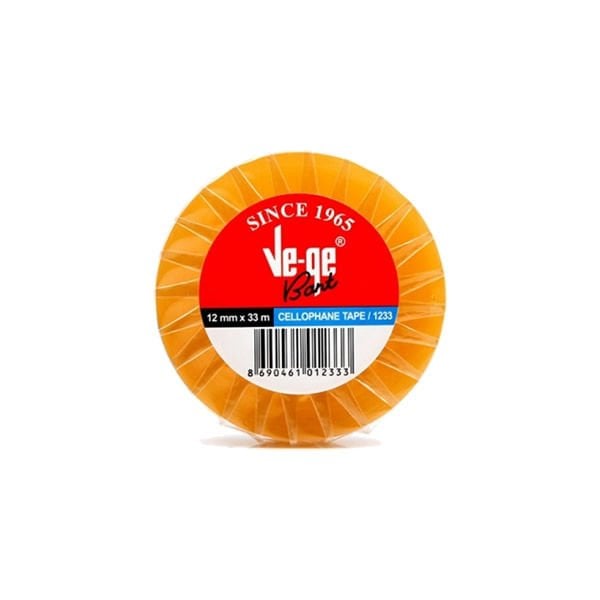 Vege 12mmX33mt Mavi Şerit Cellulose Bant