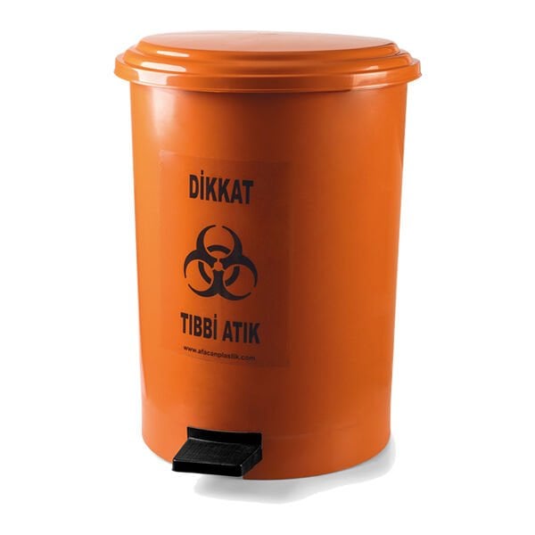 Afacan 30 Lt Turuncu Tıbbi Atık Kovası