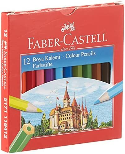 Faber Castell 12 li Karton Yarım Boy Kutu Boya Kalemi