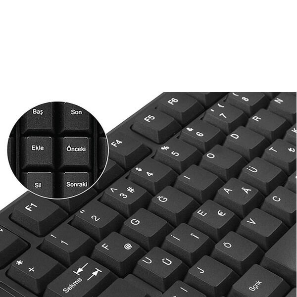 EVEREST KB-1002 F TÜRKÇE SİYAH USB KLAVYE