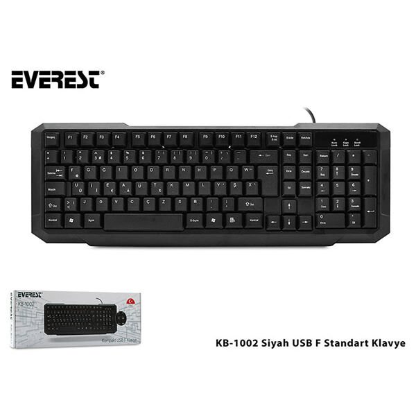 EVEREST KB-1002 F TÜRKÇE SİYAH USB KLAVYE