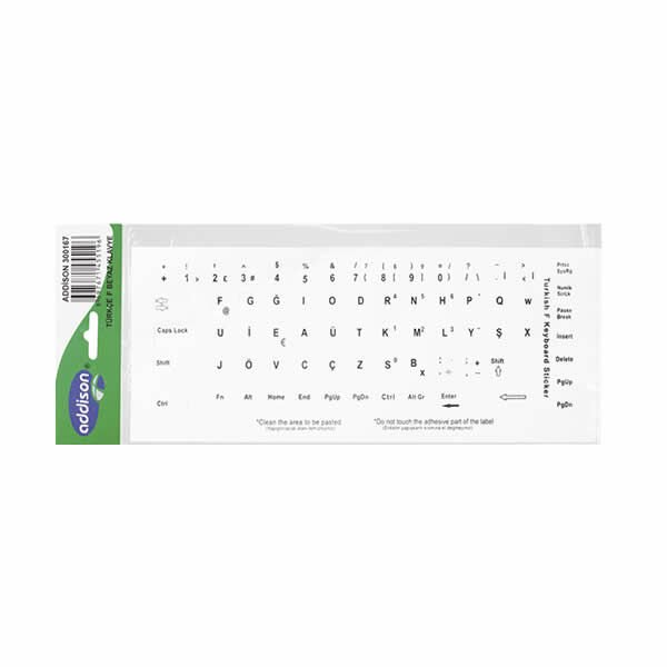 ADDİSON 300167 TÜRKÇE Q GRİ KLAVYE STICKER