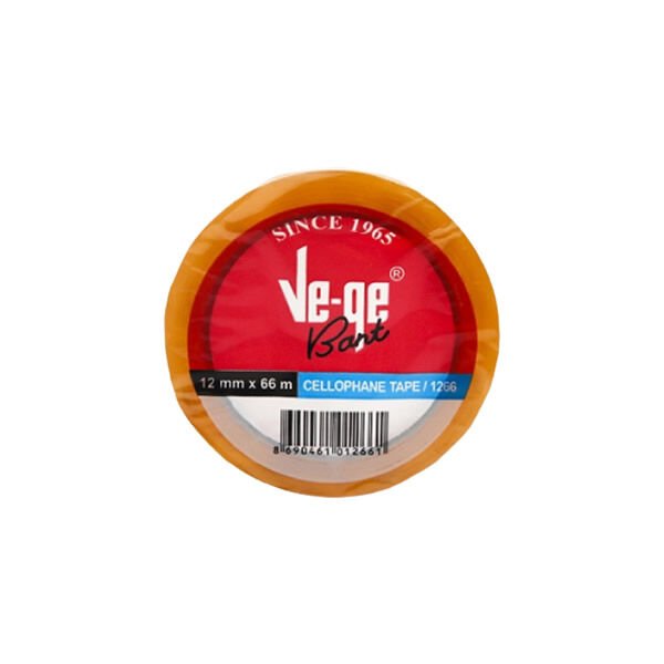 Vege 12mmX66 Mavi Şeritli Cellulose Bant