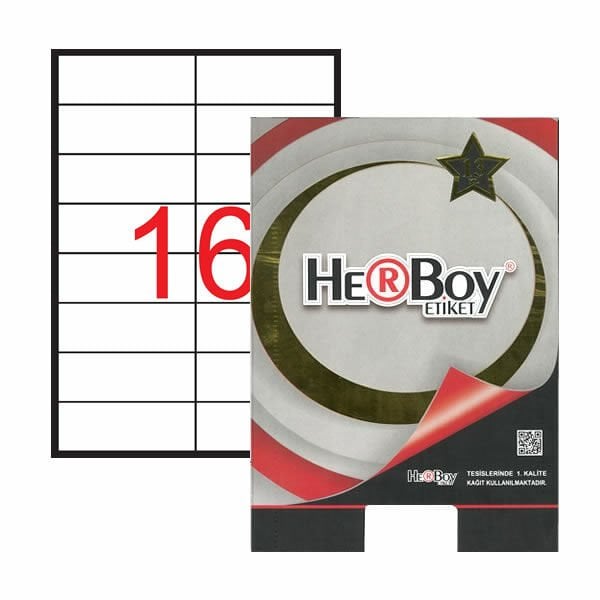 Herboy HB-1105 105mmX37,125mm Beyaz Lazer Etiket