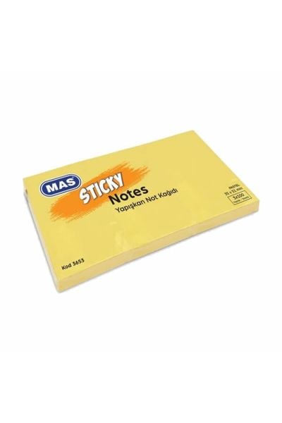 Mas 3653 35x51 100 Yaprak 3 Pastel Renk Sarı Not Kağıdı