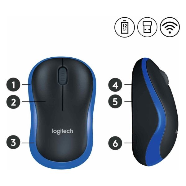 Logitech 910-002236 M185 Mavi Kablosuz Mouse