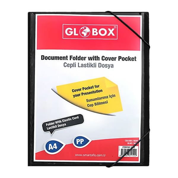 Globox 1155 siyah cepli lastikli dosya