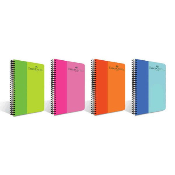 Faber Castell Bicolor 120 Yaprak PP Kapak Spiralli Çizgili Defter