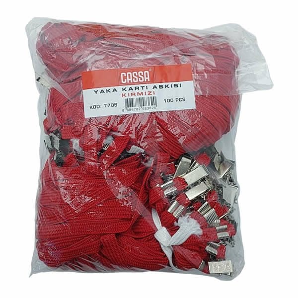 Cassa 7506K 100 lü Kırmızı Metal Maşalı Askı İpi