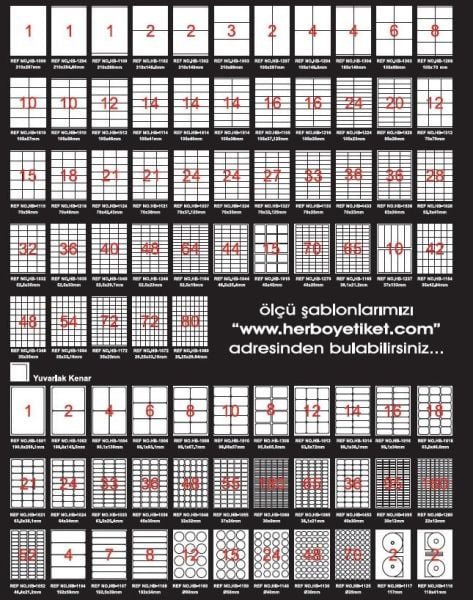 Herboy HB-1033 63,5mmX25,4mm Beyaz Lazer Etiket