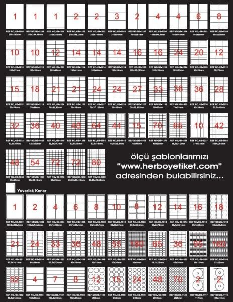 Herboy HB-1033 63,5mmX25,4mm Beyaz Lazer Etiket