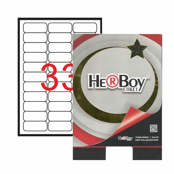 Herboy HB-1033 63,5mmX25,4mm Beyaz Lazer Etiket