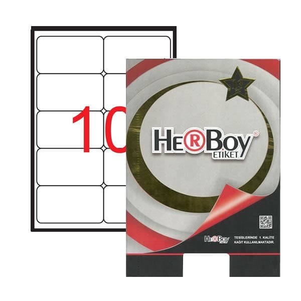 Herboy HB-1010 99,06mmX57mm Beyaz Lazer Etiket