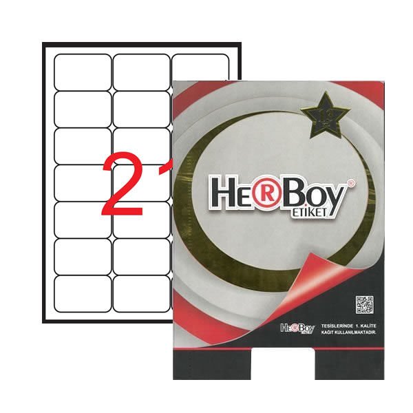 Herboy HB-1021 63,5mmX38,1mm Beyaz Lazer Etiket
