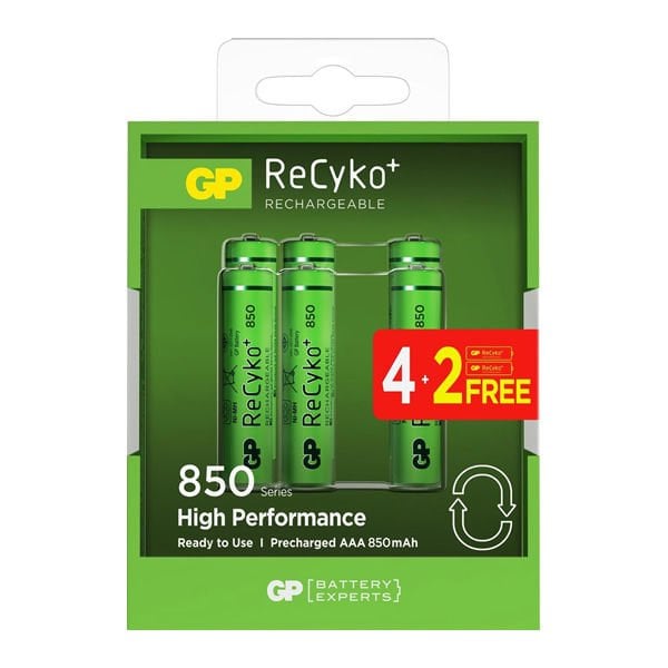 Gp 4+2 850 Mah Recyko İnce Şarjlı Kalem Pil