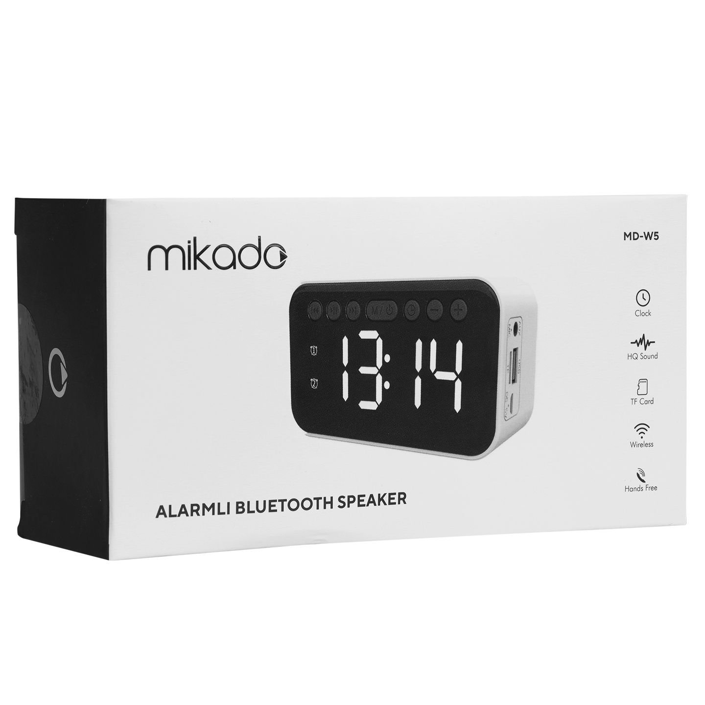 MİKADO MD-W5 500 MAH 5W BEYAZ BLUETOOTH TF CART USB ALARMLI SAAT SPEAKER