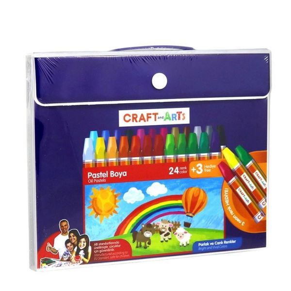 Craft And Arts U1524-CK  24+3 Adet Çantalı Pastel Boya