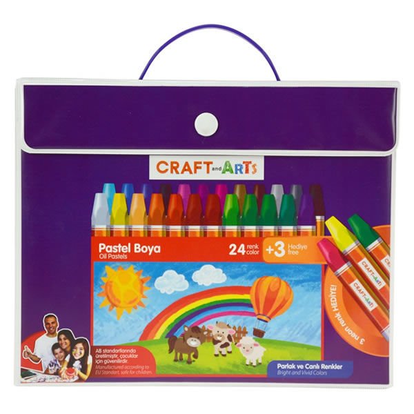 Craft And Arts U1524-CK  24+3 Adet Çantalı Pastel Boya