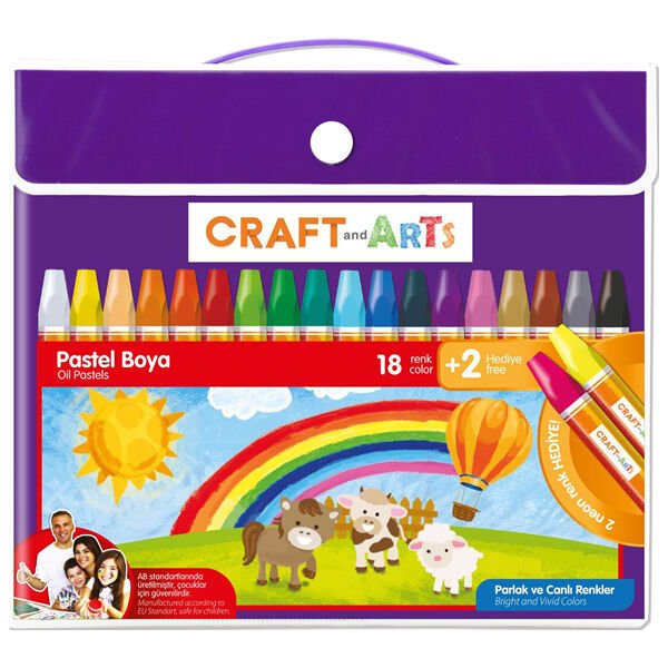 Craft And Arts U1518-CK 18+2 Adet Çantalı Pastel Boya