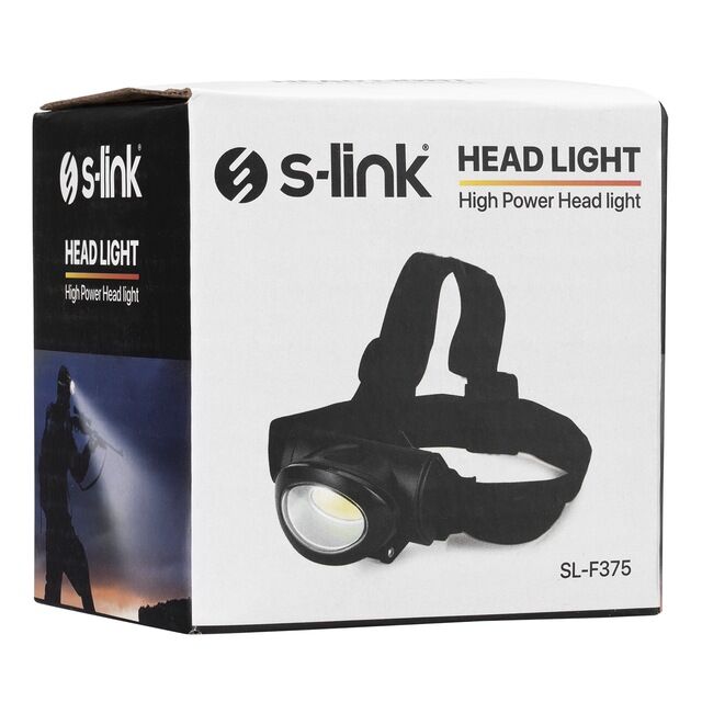 S-LİNK SL-F375 3W COB LED PİLLİ IŞIK AYARLI VE MODLU KAFA LAMBASI