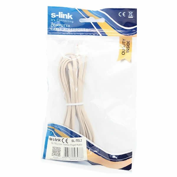 S-Link SL-TEL2 RJ-11 2 mt Telefon Kablosu