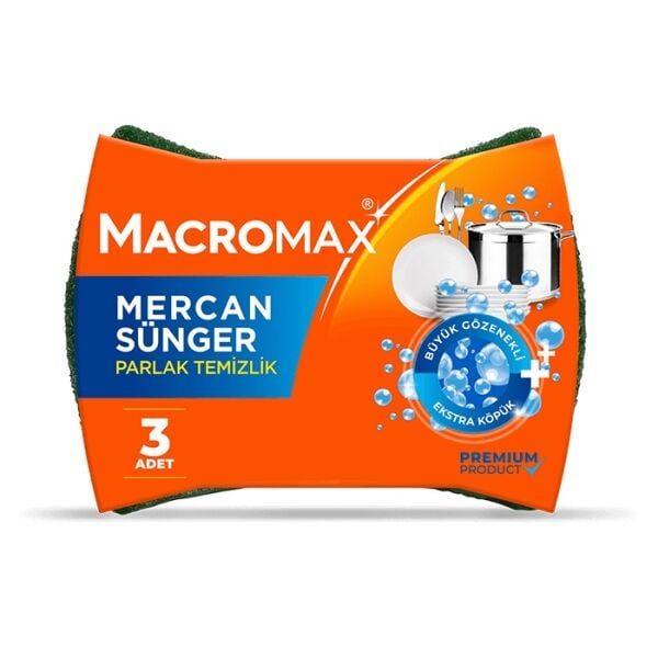 Macromax Mercan 3 lü Sünger