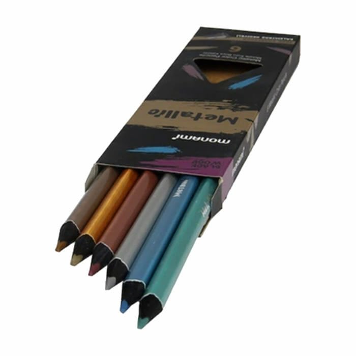 Monami 6 lı Metalik Jumbo Kuru Boya Kalemi