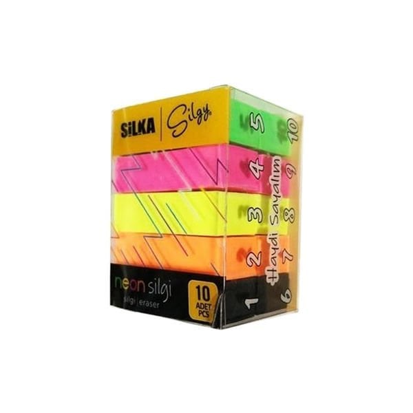 Silka Art 14 Cornor Neon 5 Renk 10 lu Silgi