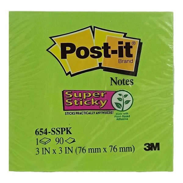 Post-It 654S 76x76 90 Yaprak Karışık Neon Renkler Not Kağıdı