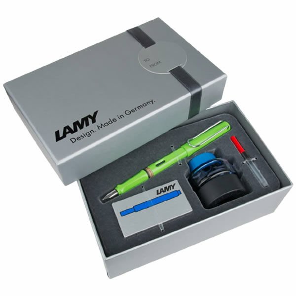 LAMY SAFARİ GÜMÜŞ KUTULU YEŞİL DOLMA KALEM SETİ