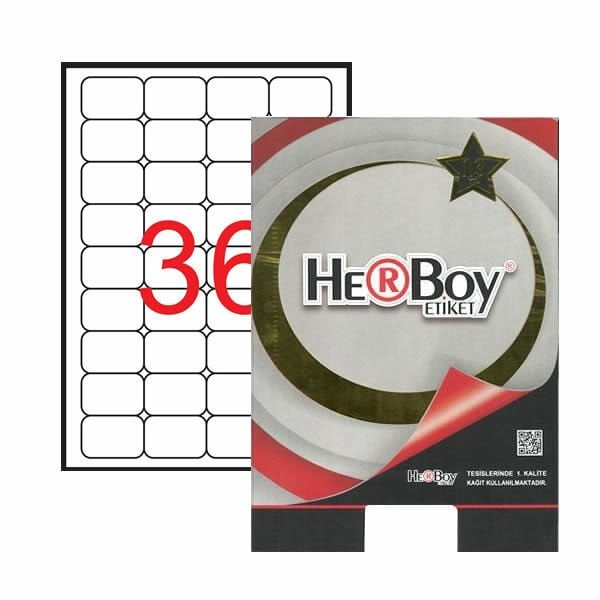 Herboy HB-1453 45mmX30mm Beyaz Lazer Etiket