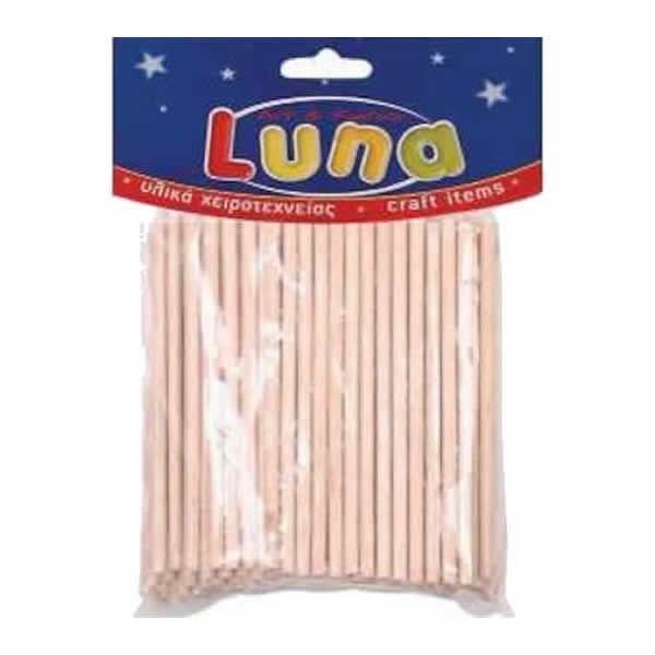 3K LNA0601651 Wood Round Sticks 100 Parça Luna