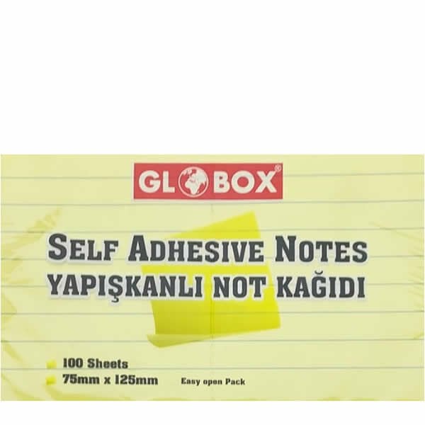 Globox 1026 75x125 mm 100 Yaprak Çizgili Not Kağıdı