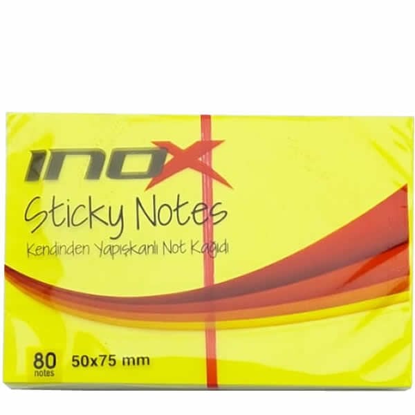 Inox 2366 50x75 80 Yaprak Fosforlu Sarı Not Kağıdı