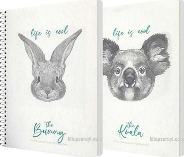 Gıpta Life Is Cool A4 80 Yaprak Çizgili Spiralli Plastik Kapaklı Defter