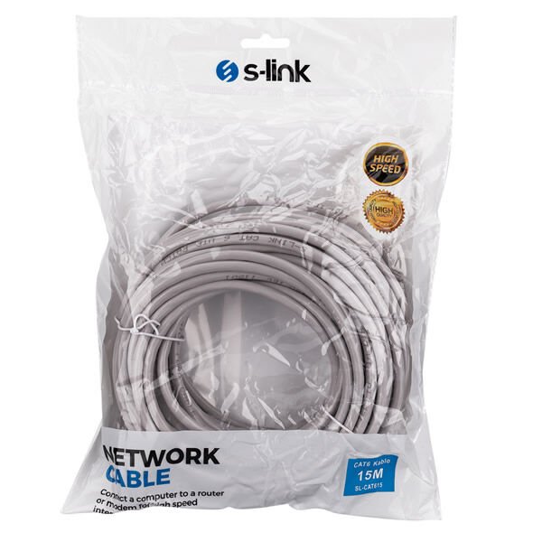 S-Link SlL-Cat615 15 mt Cat6 Gri Utp Patch Kablo