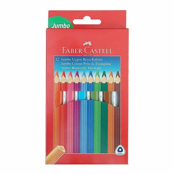 Faber Castell 12 li Jumbo Kuru Boya Kalemi