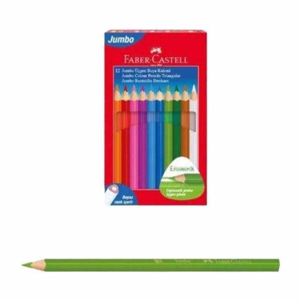 Faber Castell 12 li Jumbo Kuru Boya Kalemi