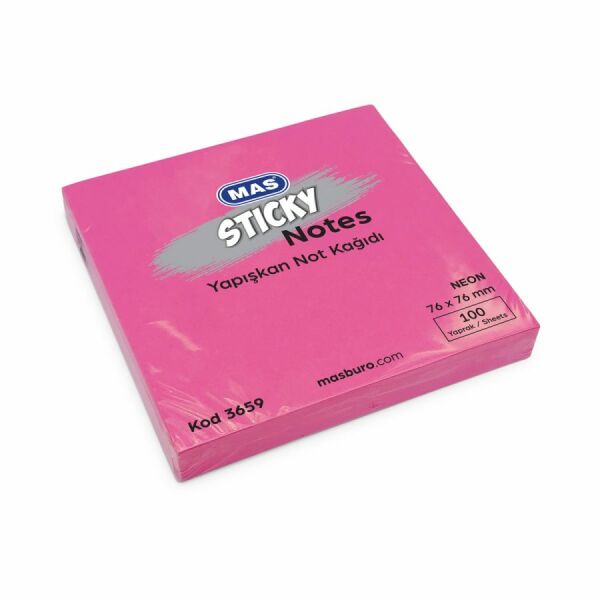 Mas 3659 76x76 100 Yaprak Neon Yapışkanlı Not Kağıdı