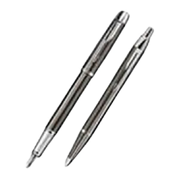 Parker Im Metal Kurşuni Dolma Kalem & Tükenmez Kalem Seti