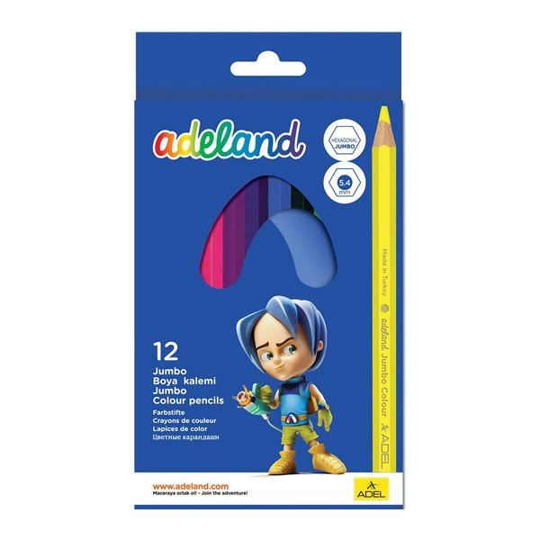 Adeland 9510 12 li Jumbo Tam Boy Boya Kalemi